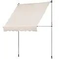 Outsunny Toldo Manual Retráctil para Exterior 400x120x170-280 cm Toldo Enrollable Altura Ajustable con Manivelapara Balcón Jardín