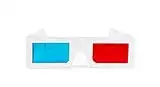 SIC ® 3D Paper Glasses for Movies, Red and Cyan Lens in White Frame Anaglyph Cardboard - Folded in Protective Sleeve, for Home Theater 3D DVDs Video Games Comics Publications Internet Images, 10 Pairs