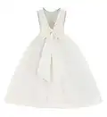 ekidsbridal V-Back Satin Formal Flower Girl Dress Girls Dresses for Wedding Guest 219T 4