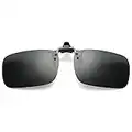 Pro Acme Polarized Clip-on Flip Up Sunglasses Wear Over Prescription glasses (Black)