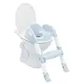 THERMOBABY - Réducteur WC Enfant - Kiddyloo - Astucieux, Ludique & Hygiénique - Pieds Réglables - Marche Antidérapante - Pliage Compact - À Partir De 18 Mois - Fabriqué En France - Fleur Bleue