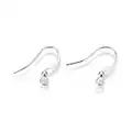 Perlin Lot de 25 paires de boucles d'oreilles avec boule - 15 mm - Pour la fabrication de bijoux - Argent