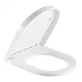 SADALAK Toilet Seat D Shape Soft Close Quick Release Easy Clean Toilet Seat Replacement with Non-Slip Bumpers for Bathroom White