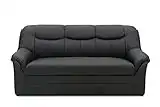 DOMO Collection Sofa Berlin | klassische Polstergarnitur mit hochwertigem Federkern, 3 Sitzer, schwarz