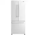 Galanz GLR16FWEE16 3-French Door Refrigerator with Bottom Freezer Adjustable Electrical Thermostat, Humidity Control, Frost-Free, Cu.Ft, White, 16 cu ft