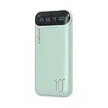 Power Bank 10000mAh Caricabatterie Portatile Batteria Esterna con 2 Uscite USB 2.4 A e Ingresso USB C Compatibile con Huawei iPhone 12 11 X iPad Samsung Galaxy S20 Tablet Android Plus (Verde)