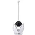 Toilet Plunger, Hideaway Toilet Plunger with Caddy, Plungers for Bathroom with Holder, Heavy Duty Toilet Plunger with Holder - White