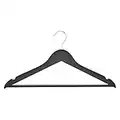 Amazon Basics Wood Suit Clothes Hangers - Black, 20-Pack