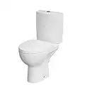 CERSANIT Stand WC mit Spülkasten Komplett | Toiletten mit Toilettensitz aus Duroplast mit Absenkautomatik | Kloschüssel mit Ablauf Senkrecht - 36 cm Breite | aus Keramik | Farbe: Weiß