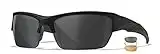 Wiley X WX Valor Tactical Sunglasses, Safety Glasses for Men and Women, Shatterproof UV Eye Protection for Combat, Shooting, Fishing, Biking, and Extreme Sports, Matte Black Frames, Grey, Clear, and Light Rust Tinted Lenses, Ballistic Rated