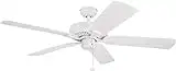 Honeywell Ceiling Fans Belmar 52 Inch Indoor Outdoor, No Light, Wet Rated, Five Blade, White, 50198