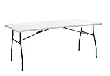 Living and More 6 Foot Fold-in-Half Table with Curve Legs, White