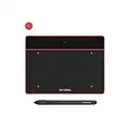 Drawing Tablet Pad - 5x3 Inch XP PEN Deco Fun XS Graphic Tablet with Battery-Free Passive Stylus, OSU Tablet for Sketch, Online Teaching, Remote-Working for PC, Windows, MAC, Android, Linux (Red)