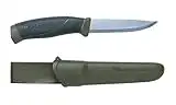 Morakniv Companion Fixed Blade Outdoor Knife with Sandvik Carbon Steel Blade, Military Green, 4.1-Inch