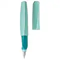 Pelikan Twist Mint, Pluma Estilográfica Ergonómica, para Diestros y Zurdos, para la Escuela y la Oficina, Plumín M de Acero Inoxidable, Cartucho Azul Largo Incluido, Recargable