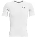 Under Armour Herren Hg Armour Comp kurz rmliges Funktionsshirt schnelltrocknendes T Shirt mit Kompressionspassform, White Black, M EU