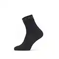 SEALSKINZ Waterproof All Weather Ankle Length Sock with Hydrostop - Black/Grey, Large