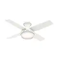 Hunter Fan Company 59244 Dempsey Low Profile Fresh White Ceiling Fan with Light & Remote, 44"