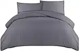 Utopia Bedding Housse de Couette 200x200 cm avec 2 Taies d'oreiller 50x75 cm (Gris) - Parure de Lit 200x200 cm en Microfibre brossée Douce