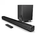 MAJORITY K2 Sound Bar with Subwoofer | 150W Powerful Stereo 2.1 Channel Sound Bar for TV | Home Theatre 3D Surround Sound I HDMI ARC, Bluetooth, Optical & RCA Connection I USB & AUX Playback | Black