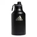 adidas 2 Liter (62 Oz) Metal Water Bottle, Hot/Cold Double-Walled Insulated 18/8, Black/Onix Grey/Stainless Steel, One Size
