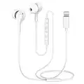 Guguearth Lightning Headphones for iPhone, MFi Certified Headphones for iPhone 11 in-Ear Magnetic Earbuds with Microphone Controller Earphones for iPhone 13/12/11 Pro Max X XS XR 8P 7P, White