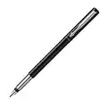 Parker Vector Fountain Pen | Black with Chrome Trim | Medium Nib | Blue Ink | Hangtab