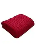 Coperta Plaid leggera e calda in 100% Cotone - Ideale per un tocco di colore nella tua camera da letto - Colore Rosso Scuro - Collezione Natura Esclusiva - 140 cm x 180 cm - Lavabile in lavatrice