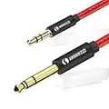 ANNNWZZD Cable 3,5mm a 6,35mm 2M, Cable Audio Estéreo HiFi Macho a Macho para móviles,Guitarras, Amplificadores Mesas de Mezclas,Tablets, Cine en Casa