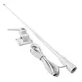 UAYESOK VHF Marine Base Antenna 48 Inch Fiberglass Waterproof Boat Antenna W/7m RG-58U Cable Adjustable Ratchet Fixed Mount