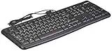 Logitech K120 Kabelgebundene Business Tastatur für Windows und Linux, USB-Anschluss, Leises Tippen, Robust, Spritzwassergeschützt, Tastaturaufsteller, UK QWERTY-Layout - Schwarz