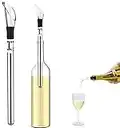 Rafraichisseur de Bouteille de Vin Bâton,Rafraîchisseur à Vin avec Aérateur et Bec Verseur Anti-Goutte,Refroidisseur de Bouteille en Acier Inoxydable le cadeau parfait pour Fête Cadeau Femme Homme