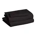 Amazon Basics Lightweight Super Soft Easy Care Microfiber Bed Sheet Set with 14-Inch Deep Pockets - Twin, Black