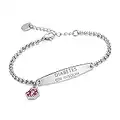 Linnalove-pre-engraved diabète sur insuline simple Chaîne rolo Medical Bracelet d'identification pour fille et femme