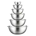 Stainless Steel Mixing Bowls by Finedine (Set of 6) Polished Mirror Finish Nesting Bowls, ¾ - 1.5-3 - 4-5 - 8 Quart - Cooking Supplies