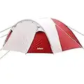 SAFACUS 3-4 Person Dome Camping Tent, Double layer, Full Waterproof Holiday Family 3 to 4 Man Tent, Easy to Set Up for Outdoors Hiking Fishing Traveling Beach Vacation（Red）