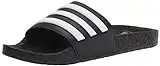adidas unisex adult Adilette Boost Slide Sandal, Black/White/Black, 12 Women Men US