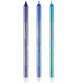 3 PCS Blue Eyeliner Pen Waterproof Matte Eyeliner Pen/Glitter Metallic Eyeliner Pencil Shimmer Highlighter Eye Liner for Women,Eye Shadow Pencil, Lip Liner Professional Makeup Set (C)