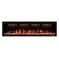 Valuxhome 60 Inches Fireplace, in-Wall & Wall Mounted Electric Fireplace with Adjustable Flame Color, Remote Control, Touch Screen, 750/1500W