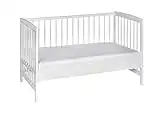 Schardt - Baby Beistellbett - MICKY Weiß 60×120 CM aus Massivem Buchenholz Stufenlos Höhenverstellbar 3in1 - inkl. Umbauseiten und Sicherheitsgurtsystem