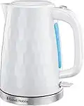 Russell Hobbs 26050 Cordless Electric Kettle - Contemporary Honeycomb Design with Fast Boil and Boil Dry Protection, 1.7 Litre, 3000 W, White