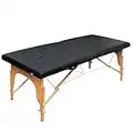 GreenLife® Basic™ Super Stable 28 Inches Width Height Adjustable Portable 2 Fold Massage Reiki Facial Table Bed with Free Carrying Bag & Head Rest & Arm Rests (Table Only, Black)