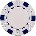 DA VINCI 50 Clay Composite Dice Striped 11.5 Gram Poker Chips, White