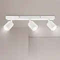 Ketom Lampada Faretti LED da Soffitto Orientabili, GU10 Bianco, Moderna Plafoniera 3 Luce, da Parete Interno per Barra, Cameretta, Cucina, Senza Lampadina