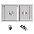 MENATT 28 x 16 Inch Undermount Kitchen Sink,304 Stainless Steel Double Bowl Undermount Workstation Kitchen Sinks