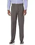 Amazon Essentials Pantalón de Vestir con Pinzas, de Cintura Expansible y Ajuste Clásico Hombre, Gris Oscuro, 33W / 29L