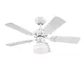 78704 Ventilatore da soffitto Princess Radiance II 90 cm bianco per interni, kit di luce con cupola di vetro smerigliato opale.