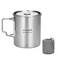 Lixada Tasse Camping Pot Ultralight à Piston Inoxydable avec Couvercle et Poignée Pliable pour Camping en Plein Air Randonnée Pédestre