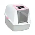 Catit Hooded Cat Litter Pan, White/Pink