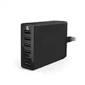 Anker PowerPort 6 (60W 6-Port USB Ladegerät) Family-Sized Desktop Ladeadapter mit PowerIQ Technologie für iPhone, iPad, Samsung, Nexus, HTC, Nokia, Motorola und weitere (Schwarz)